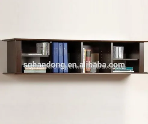 Современные Черный орех панели складной деревянной стене висит книжный шкаф/полка