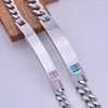 Small MOQ Mirror Polished Personalized Engraved Plain 316l Stainless Steel Cuff Bracelet for Couple