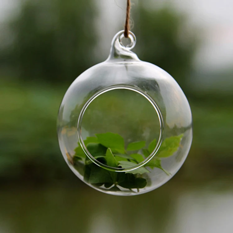 Cheap Wholesale Borosilicate Glass Hanging Terrarium Glass Vase For