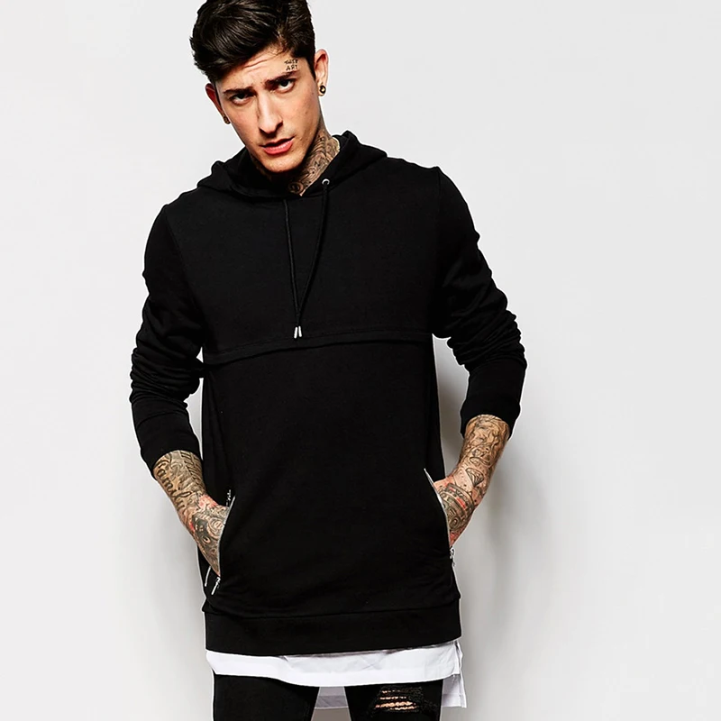 longline fleece hoodie