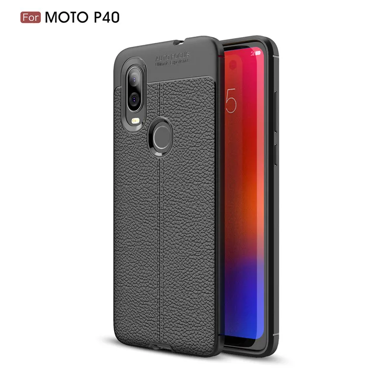 Hot Sell Litchi pattern Soft Tpu case for Motorola moto P40
