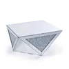 Crushed diamond living room furniture wooden mirrored glass center modern coffee table