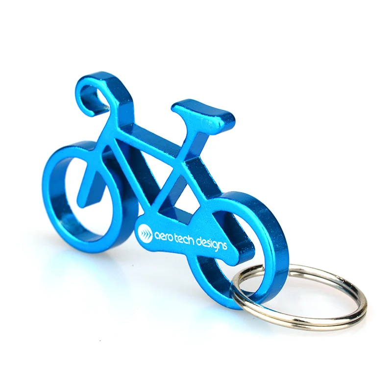 Customized cheap bike shape metal bottle opener keychain