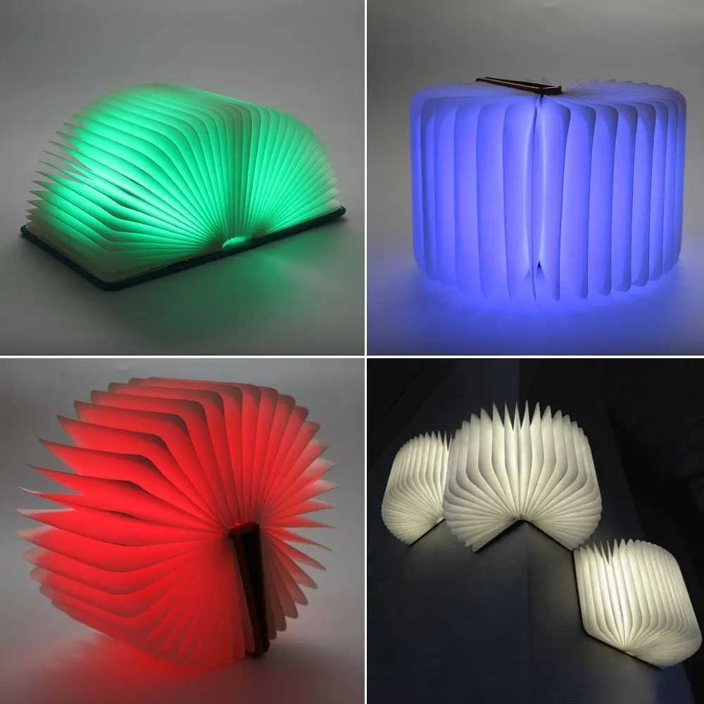 Modern Indoor Rechargeable Foldable Led Book Shaped Lamp For Romantic