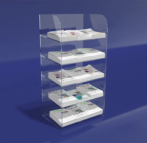 Custom Free Standing Clear Acrylic Newspaper Rack For Sale Buy Clear