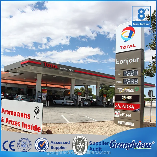 price outdoor digital led fuel station pylon sign gas station