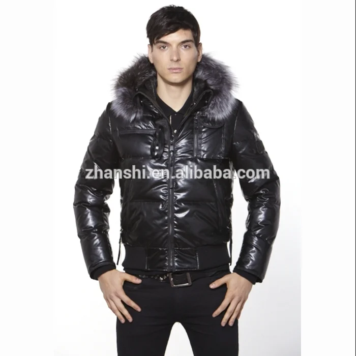 Sale Winter Fashioner Goose Down Coats Men Leather Jacket Turkey With Fox Fur Trim Sale Winter Fashioner Goose Down Coats Men Leather Jacket Turkey With Fox Fur Trim