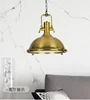 Loft warehouse shop black industrial iron lamp shade vintage brass pendant light