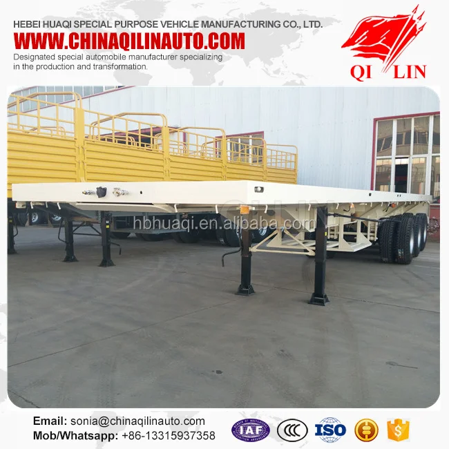 China factory supply high quality 12500*2500*1650mm tri-axle flatbed trailer