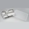 FREE SAMPLE SS304 Stainless steel 5 compartments Thali Fast Food Serving Tray with lid airline food trays