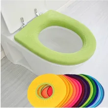 Warmer Toilet Washable Cloth Seat Cover Pedestal Pan Cushion Pads Lycra Use In O-shaped Flush Comfortable Toilet Random Color