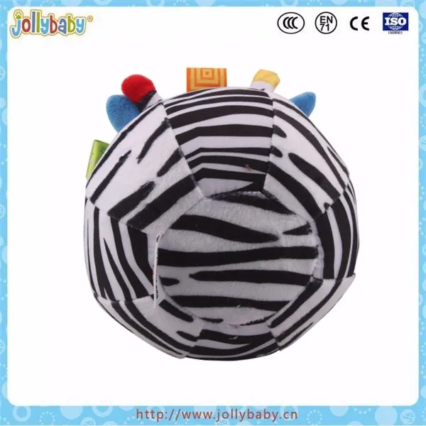 Jollybaby plush stuffed animal ball with bell rattle ball