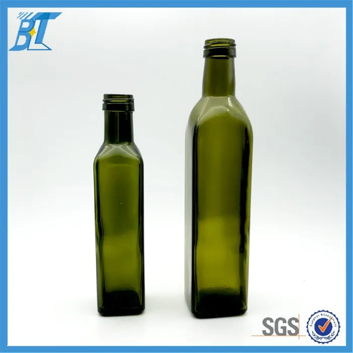 250ml 500ml 750ml 1liter Square Shape Green Color Glass Olive Oil