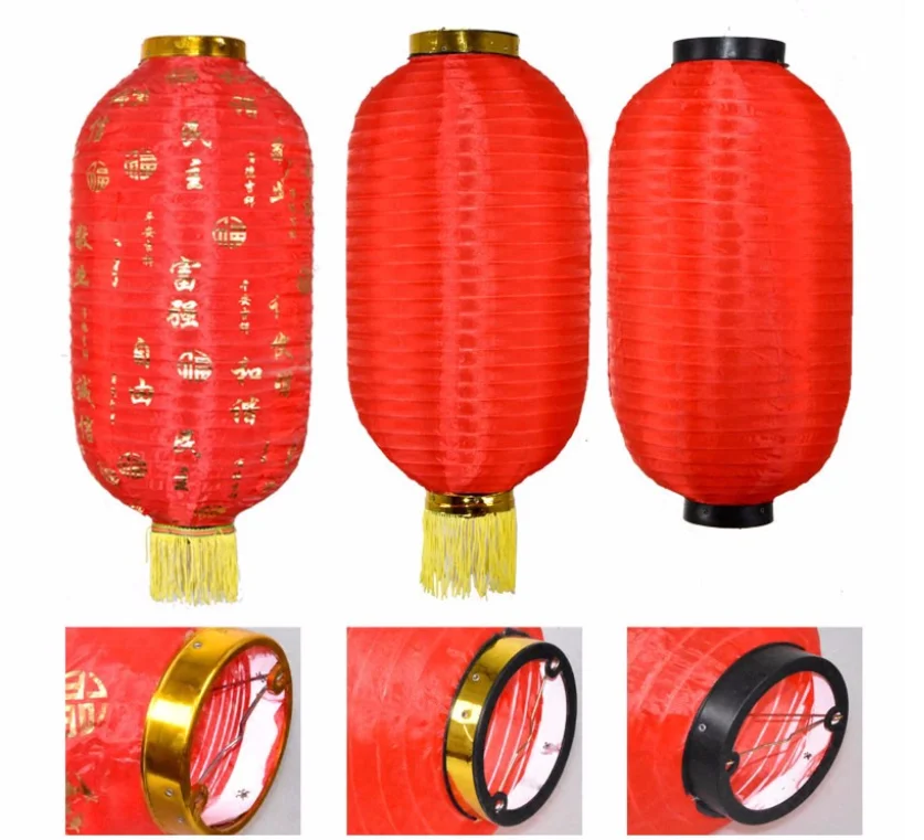Traditional Chinese New Year Red Hanging Nylon Fabric Lantern Buy