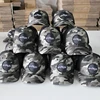 Woven label 6 panel camo safari mesh baseball cap, aung crown 6 panel plain trucker hat