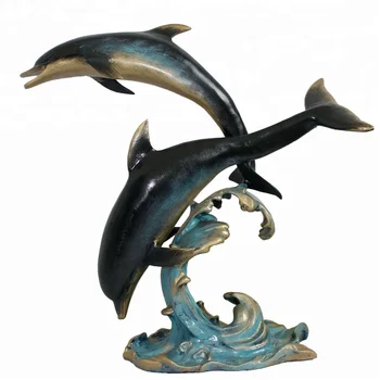 True Life Aluminum Dolphin Sculpture Ornaments Using For Garden ...