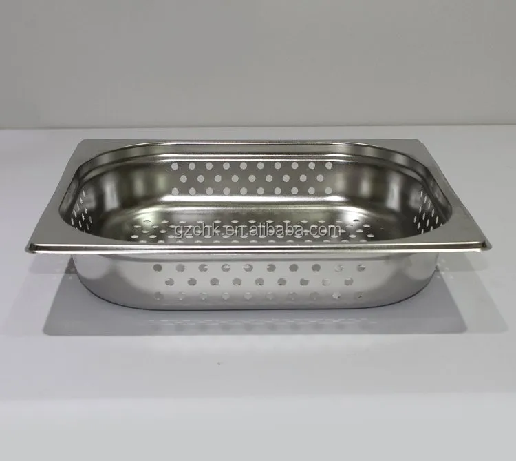 Stainless Steel Food Pan Heavy Duty Perforated Steam Table Pan 1/3 Size
