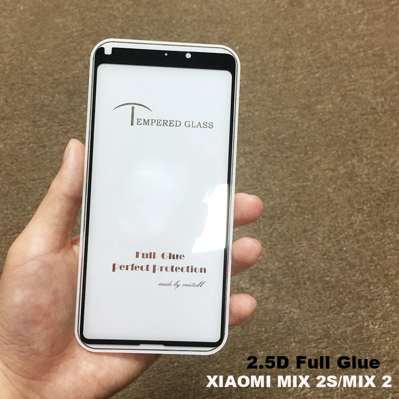 Tempered Glass Screen Protector for Xiaomi Mix 2s / 9H 2.5D Full Cover & Full Glue film
