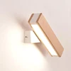 Modern Style Wooden Rotating Head Led Bedside Wall Light for Hotel