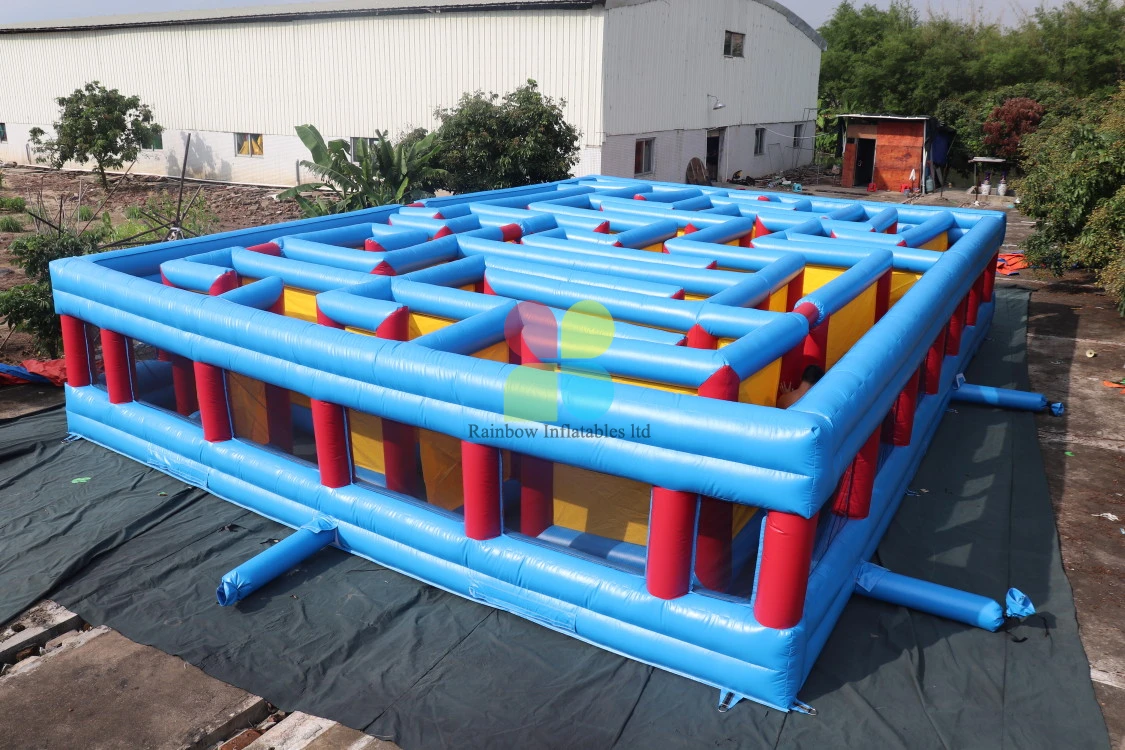 彩虹充气用品商业制造商租赁批发中国充气迷宫儿童游戏户外充气游戏 -