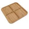 Eco-friendly nuts, appetizer, snack and breakfast bamboo plate square serving platters