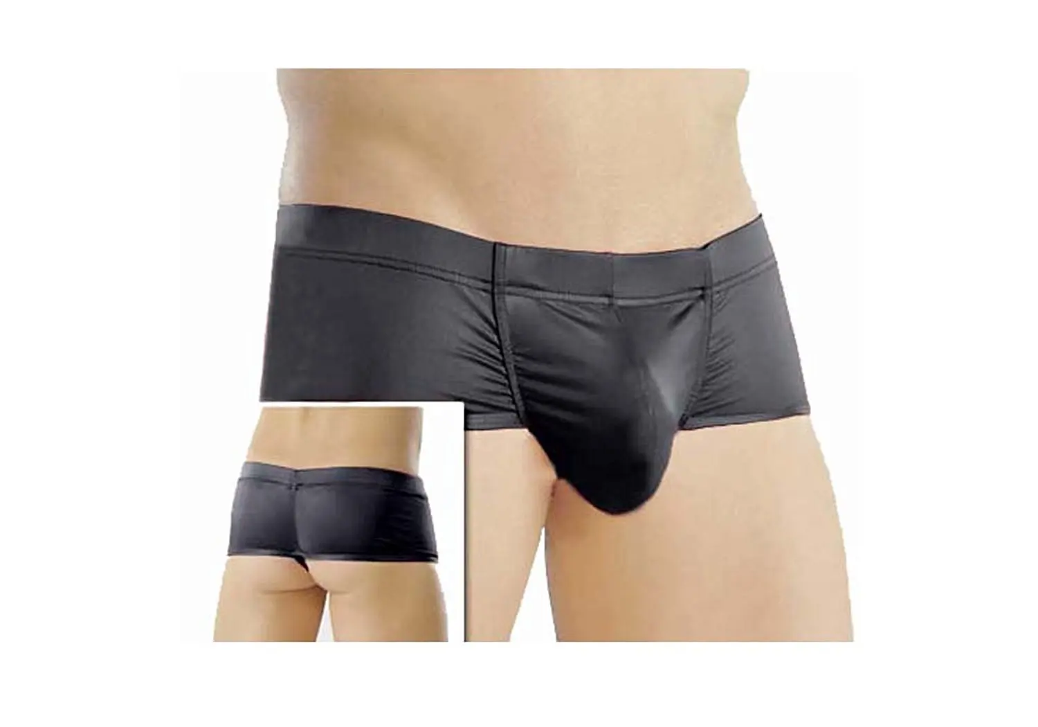 GuPoBoU168 Mens PU Patent Leather Front Holes Boxers Underwear