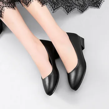 Señora En Calidad El Tacón Alto Mujeres La Trabajo Mejor Fábrica Tamaño Azafata Zapatos De Para Las Gran Lugar Cuero FT35uK1clJ