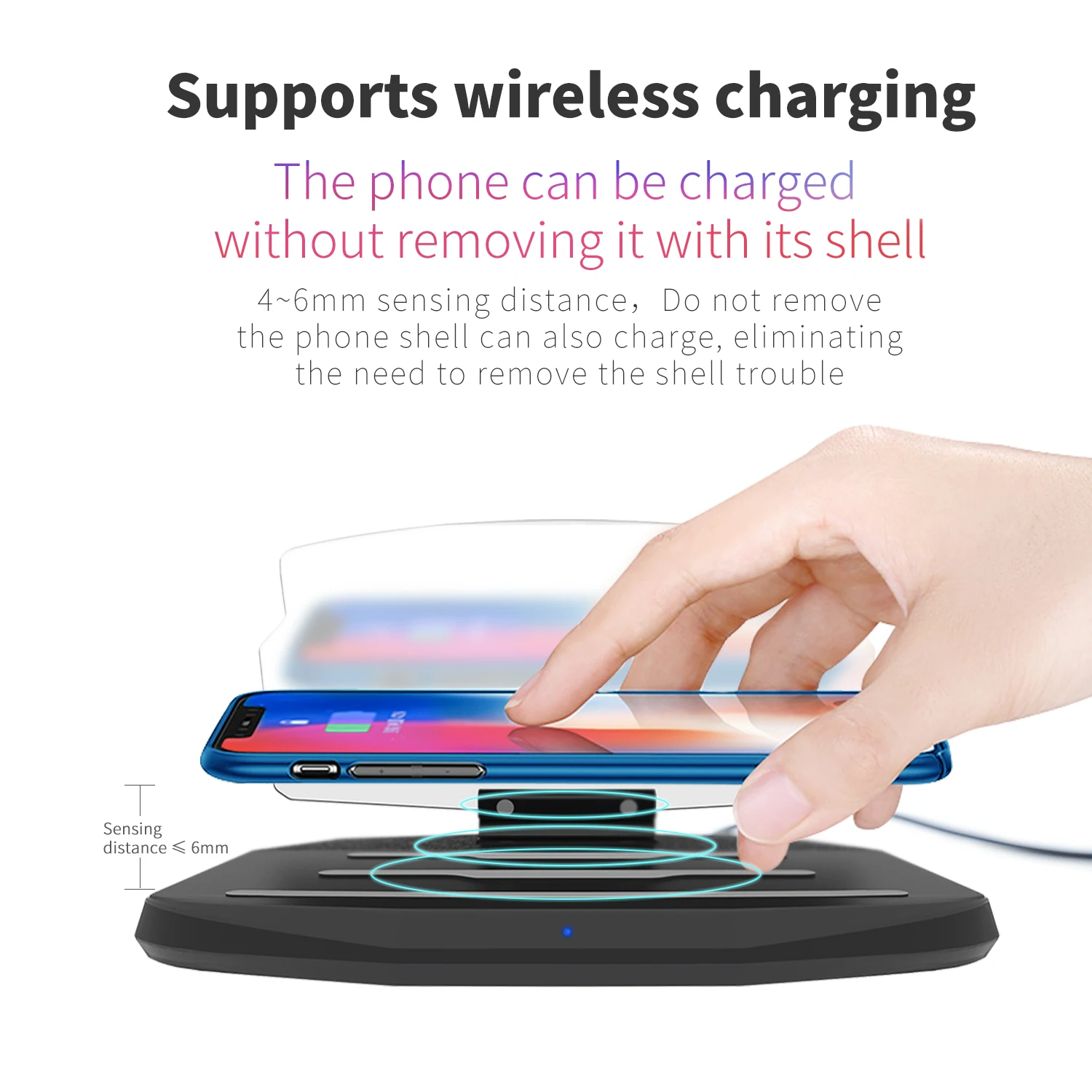 2 In 1 HUD Car Wireless Charger Car Mobile Phone GPS Navigation Holder Stand Projector Bracket Support QI Wireless Charging