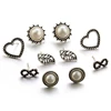 2019 Amazon new hot selling women alloy pearl earrings stud gold and silver cute small stud earrings set