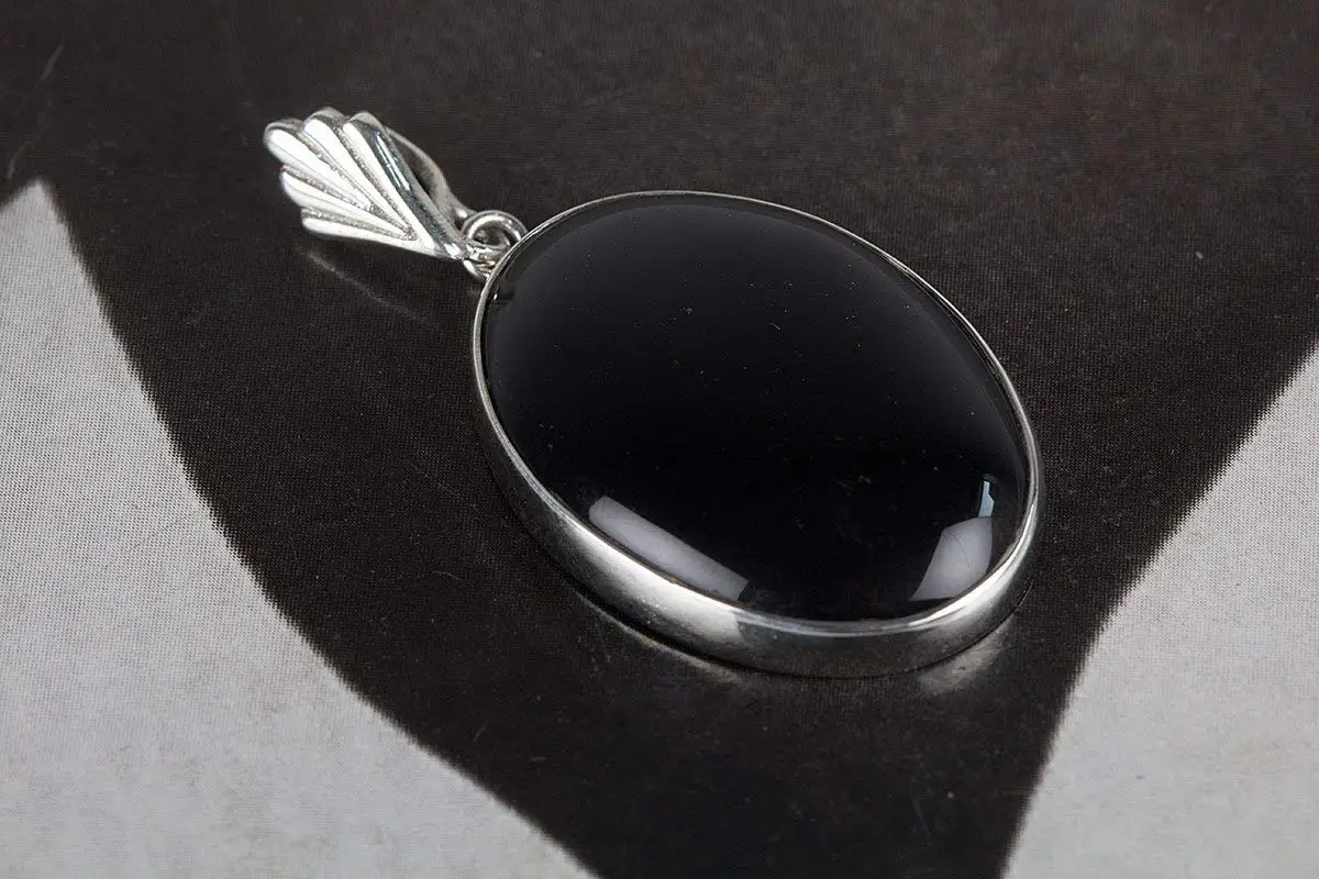 Black Onyx Pendant, 925 Sterling Silver, Black Color Pendant, Genuine Pendant, Authentic 925 Silver Pendant, Protection Pendant, Gift For Her, Strength Pendant, Simple Stone Pendant, Healing Pendant