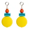 Fashion Summer Candy Color Geometric Resin Wooden Statement Big Drop Earrings for Women