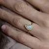 white fire opal gemstone gold plated 925 sterling silver brass matel factory customize 1 gram gold ring