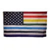 3'x5' Gay Pride Old Glory Rainbow USA American Super Polyester Flag