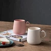 Newest design western matte solid color cheap fine ceramic coffee mug set for gift