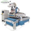 Jinan high efficiency 4 feet*8 feet pneumatic multi- heads wood cnc router machine