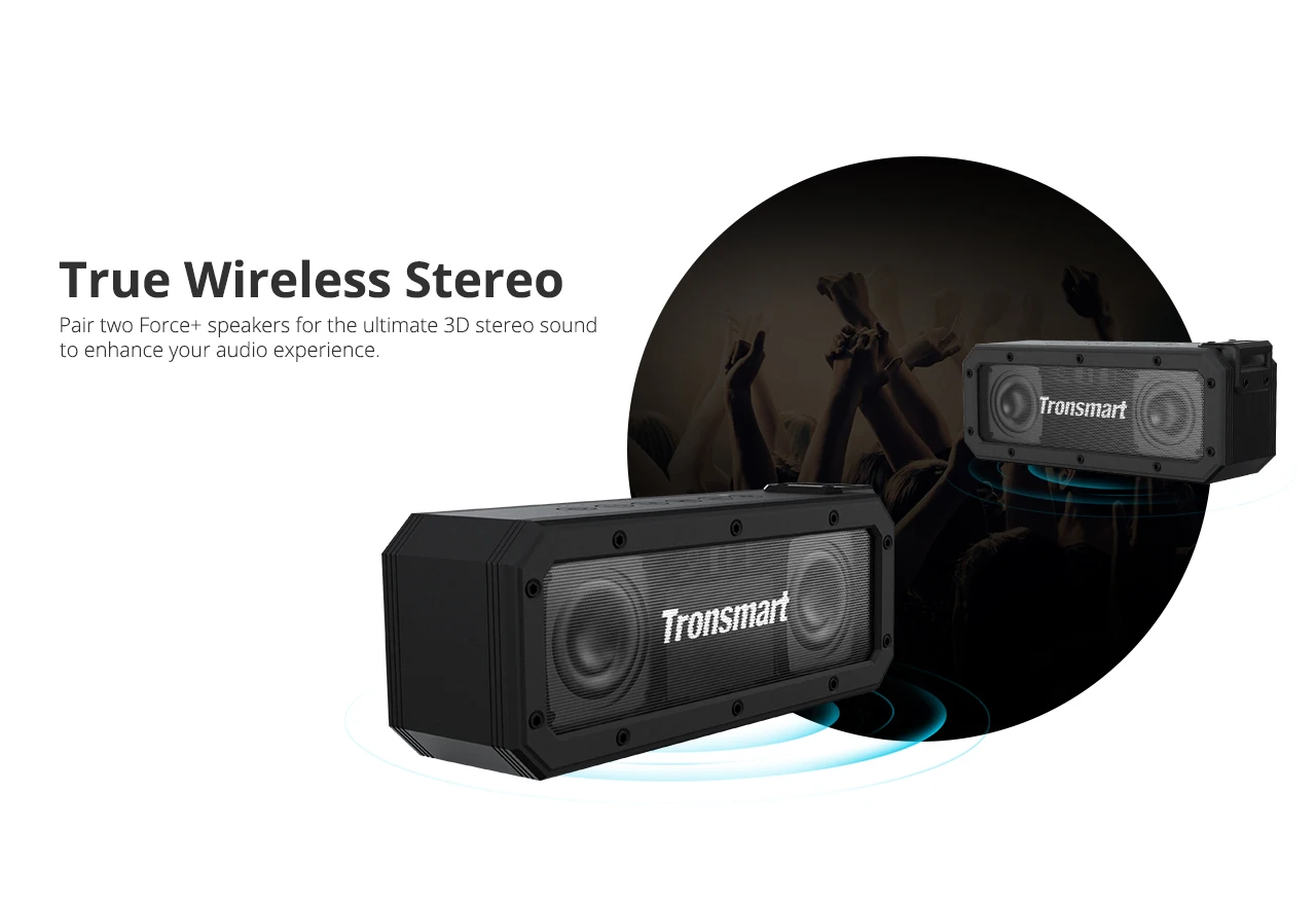 2020 Tronsmart Element Force+ Portable Bt Speaker with IPX7 Waterproof, Bass Sound, Supports TWS - ANKUX.COM