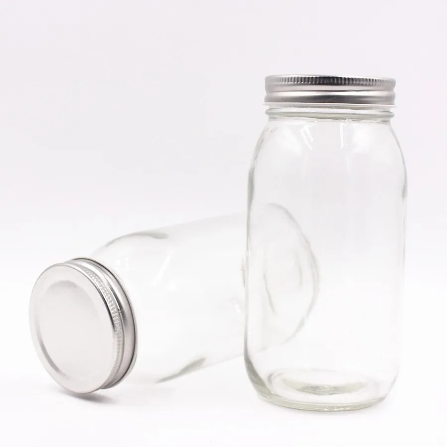 Whole Sale 650ml Juice Fruit Can Wide Mouth 22 Oz Mason Glass Storage