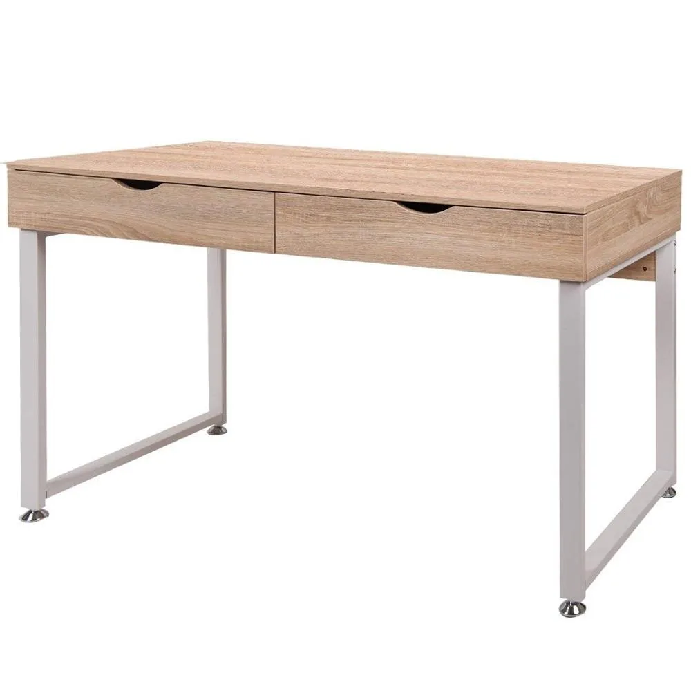 modern simple wooden metal computer desk with drawer pc laptop