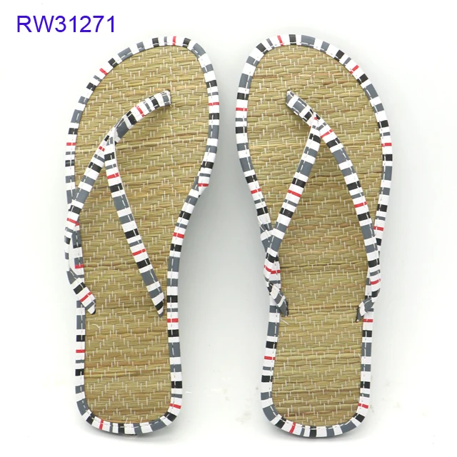 Printed Pu Strap Hotel Spa Bamboo&straw Slipper Rw31271 Buy Spa