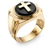 High Quality Stainless Steel Rings 14k Gold Christian Cross Ring For Men