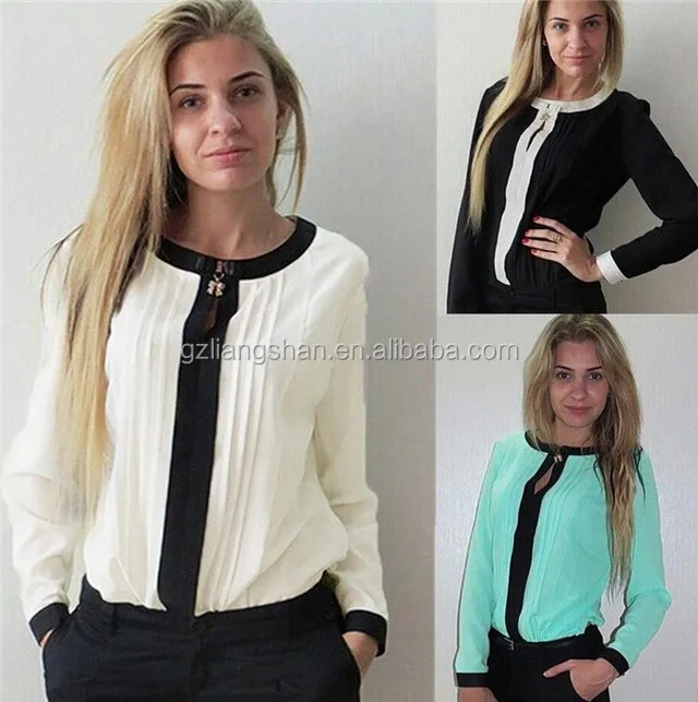 long sleeve formal blouse