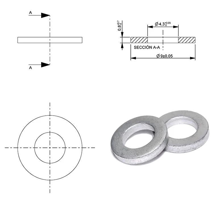 M8 Astm F436 Thin Colored Metal Aluminum Stainless Steel Plain Flat