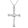 Classic Best Selling 925 Sterling Silver Charm Cross Necklace Cubic Zircon Crystal Cross Pendant necklace