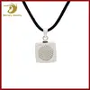 925 Sterling Silver Cremation Ashes Urn Jewelry Fingerprint Square Pendant