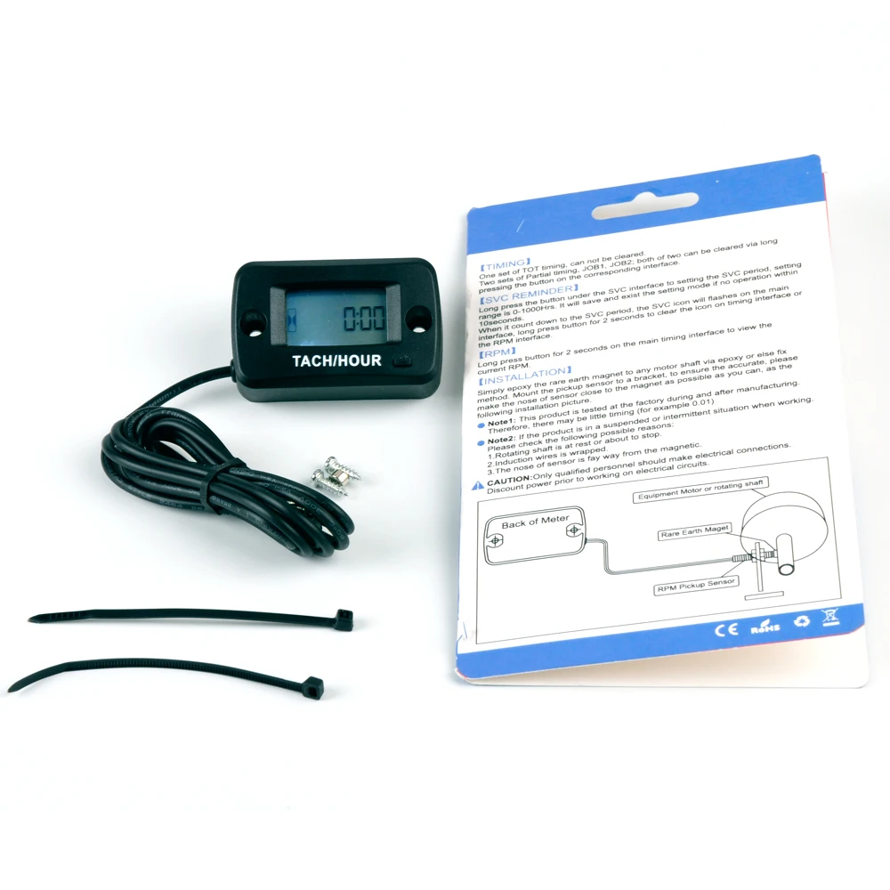 Digital Waterproof Magnetic Tachometer Hour Meter For Shaft Machine ...