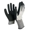 HPPE shell liner anti cut sandy nitrile gloves