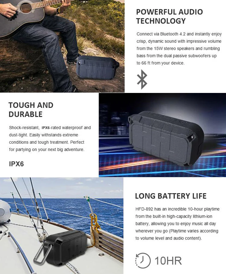 OEM Factory Portable Mini Waterproof Wireless Bluetooth Speaker IPX6 Rated Underwater Speaker - ANKUX.COM