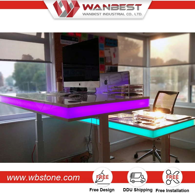 Cheap Office Illuminated Led Office Computer Table Manager Desk