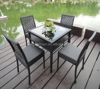 Folding Chairs Outdoor Pe Rattan Aluminum Furniture Tempered Glass