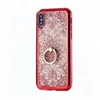 New Arrival 3D Finger Ring Buckle Electroplating Shining Sun Flower Electroplate Soft TPU Diamond Phone Case for iPhone X